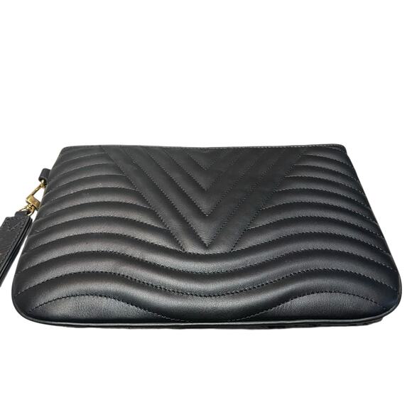 2019 Louis Vuitton New Wave Zipped Pochette Wristlet Black Calfskin Leather - Picture 7 of 13